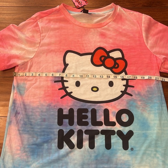 New Hello Kitty Shein Tie Dye Tee, Size 0XL, Pink, Blue, New with Tag! - Picture 2 of 5